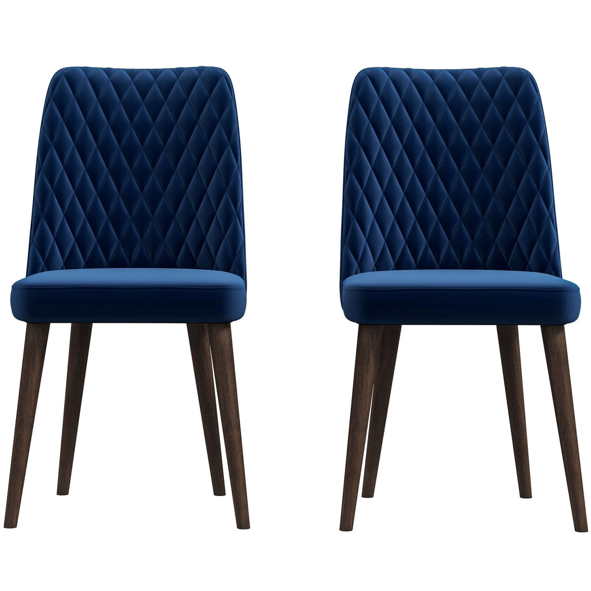 Katie Mid-Century Modern Velvet Dining Chair (Set of 2) Navy Blue - AFC00113 - Luna Furniture