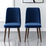 Katie Mid-Century Modern Velvet Dining Chair (Set of 2) Navy Blue - AFC00113 - Luna Furniture