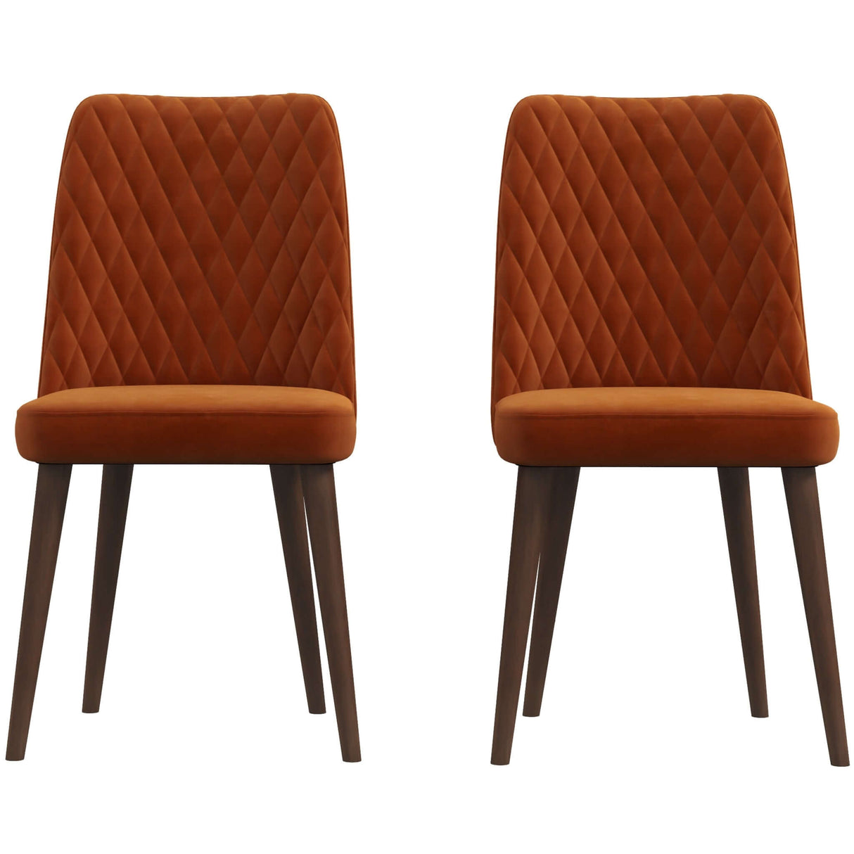 Katie Mid-Century Modern Velvet Dining Chair (Set of 2) Navy Blue - AFC00113 - Luna Furniture