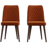 Katie Mid-Century Modern Velvet Dining Chair (Set of 2) Navy Blue - AFC00113 - Luna Furniture