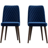 Katie Mid-Century Modern Velvet Dining Chair (Set of 2) Teal - AFC00071 - Luna Furniture