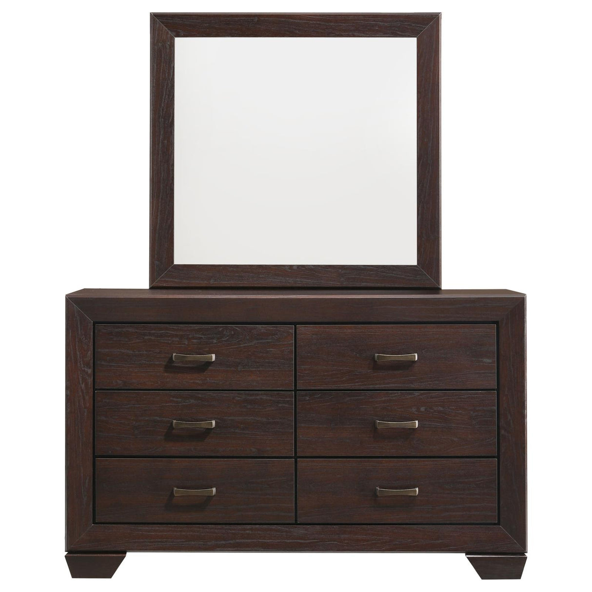 Kauffman 6-drawer Dresser with Mirror Dark Cocoa - 204393M - Luna Furniture