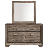 Kauffman 6-drawer Dresser with Mirror Washed Taupe from Coaster - Luna Furniture