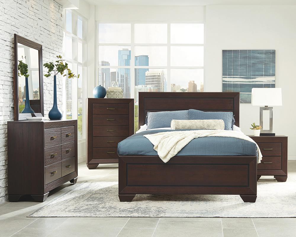 Kauffman Bedroom Set with High Straight Headboard - 204391KE-S4 - Luna Furniture