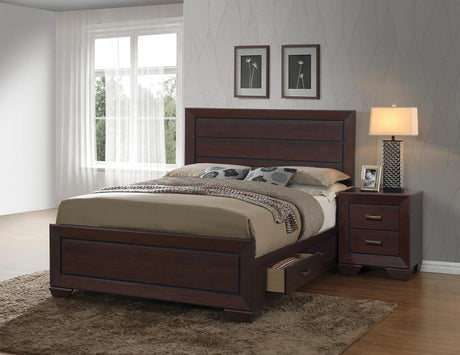 Kauffman California King Storage Bed Dark Cocoa - 204390KW - Luna Furniture