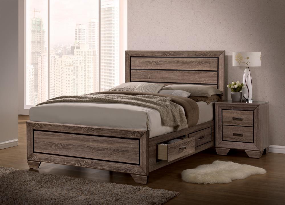 Kauffman California King Storage Bed Washed Taupe from Coaster - Luna Furniture