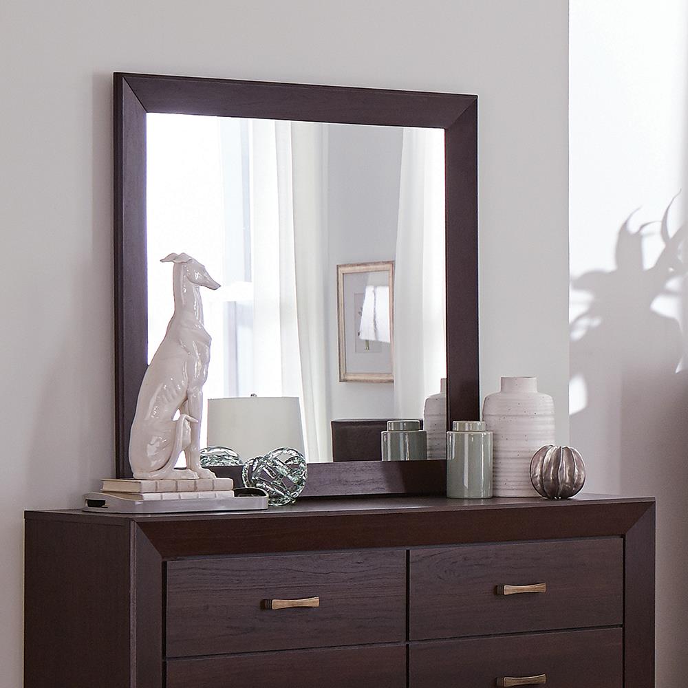 Kauffman Dark Cocoa Rectangular Mirror from Coaster - Luna Furniture