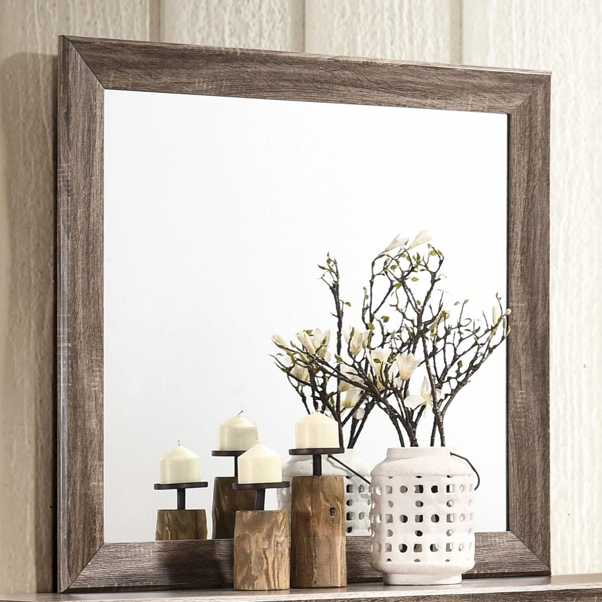 Kauffman Washed Taupe Rectangular Mirror from Coaster - Luna Furniture