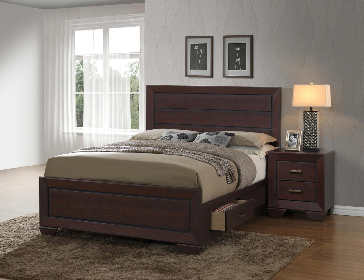 Kauffman Storage Bedroom Set with High Straight Headboard - 204390KE-S4 - Luna Furniture