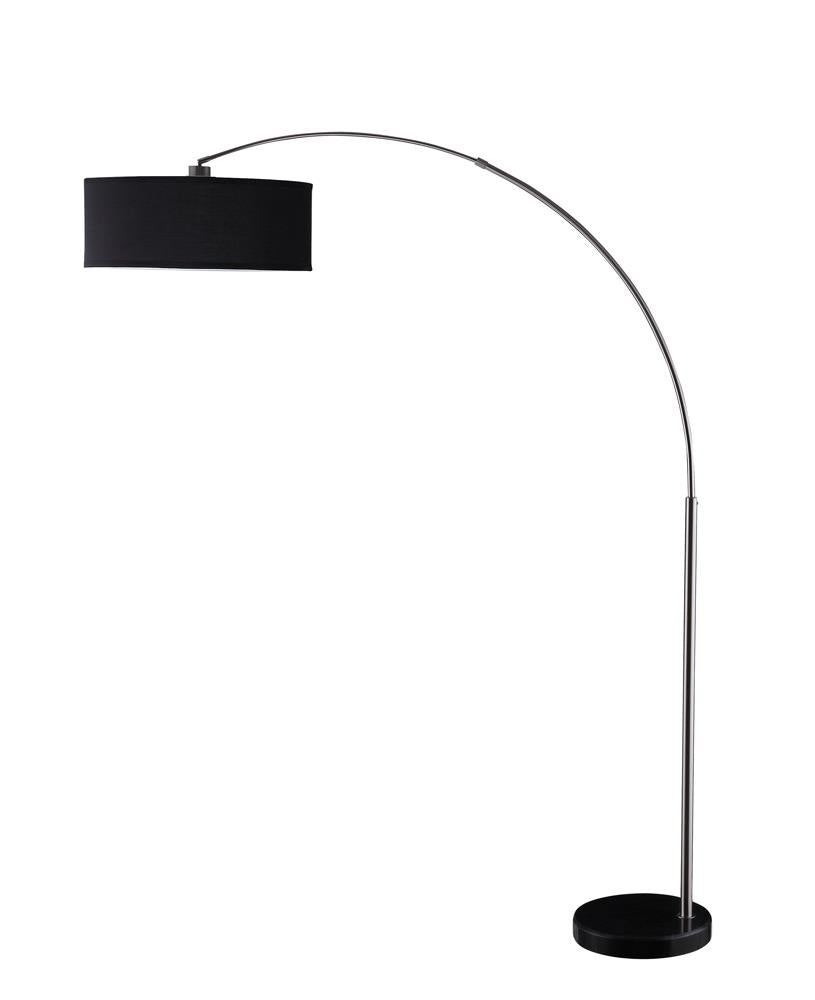 Kawke Drum Shade Floor Lamp Black/Chrome from Coaster - Luna Furniture