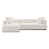 Kaynes Mid-Century Modern Boucle Sectional Sofa Left Sectional / Ivory - AFC01961 - Luna Furniture