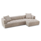 Kaynes Mid-Century Modern Boucle Sectional Sofa Left Sectional / Ivory - AFC01961 - Luna Furniture