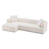 Kaynes Mid-Century Modern Boucle Sectional Sofa Left Sectional / Ivory - AFC01961 - Luna Furniture