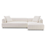 Kaynes Mid-Century Modern Boucle Sectional Sofa Left Sectional / Ivory - AFC01961 - Luna Furniture