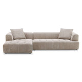 Kaynes Mid-Century Modern Boucle Sectional Sofa Left Sectional / Ivory - AFC01961 - Luna Furniture