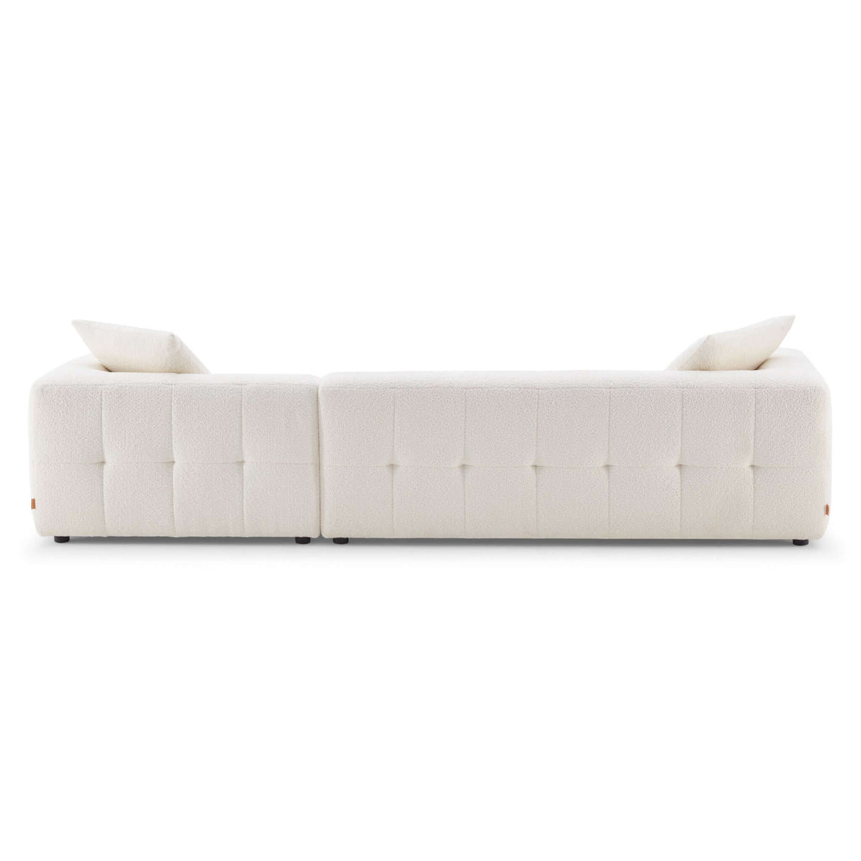 Kaynes Mid-Century Modern Boucle Sectional Sofa Left Sectional / Ivory - AFC01961 - Luna Furniture