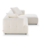 Kaynes Mid-Century Modern Boucle Sectional Sofa Left Sectional / Ivory - AFC01961 - Luna Furniture