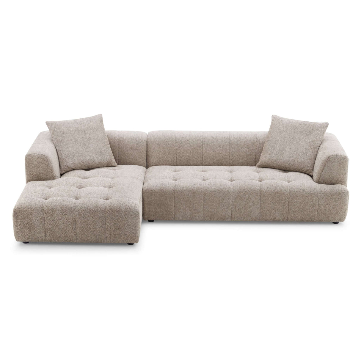 Kaynes Mid-Century Modern Boucle Sectional Sofa Left Sectional / Mocha - AFC01962 - Luna Furniture