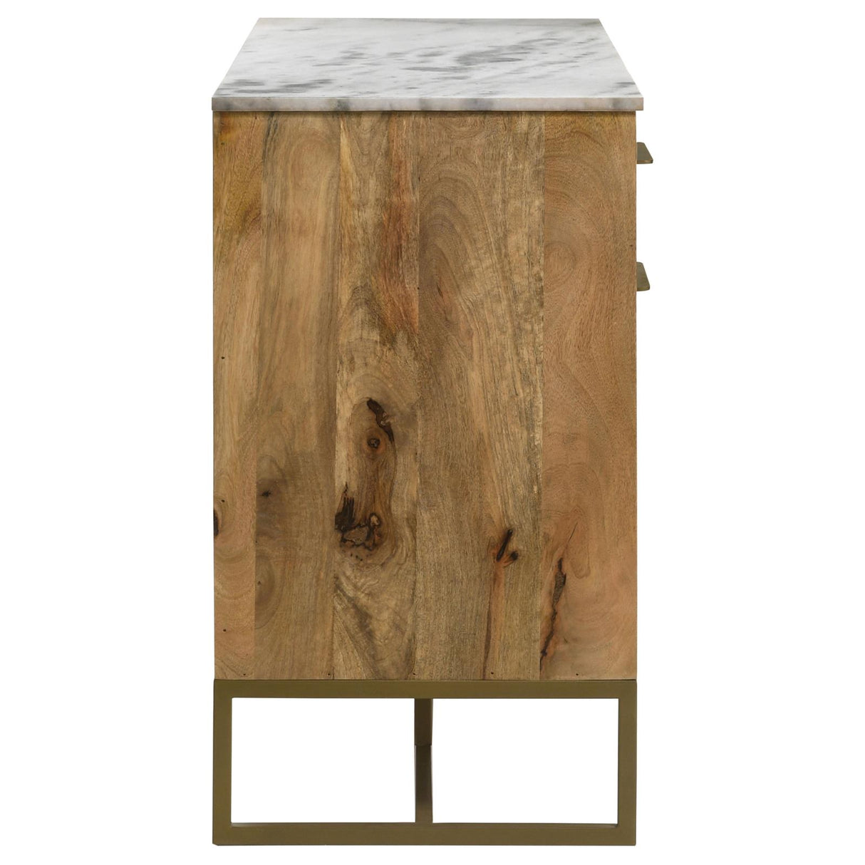 Keaton Natural/Antique Gold 3-Door Accent Cabinet with Marble Top from Coaster - Luna Furniture