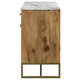 Keaton Natural/Antique Gold 3-Door Accent Cabinet with Marble Top from Coaster - Luna Furniture