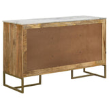 Keaton Natural/Antique Gold 3-Door Accent Cabinet with Marble Top from Coaster - Luna Furniture