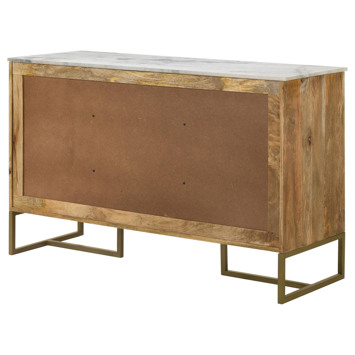 Keaton Natural/Antique Gold 3-Door Accent Cabinet with Marble Top from Coaster - Luna Furniture