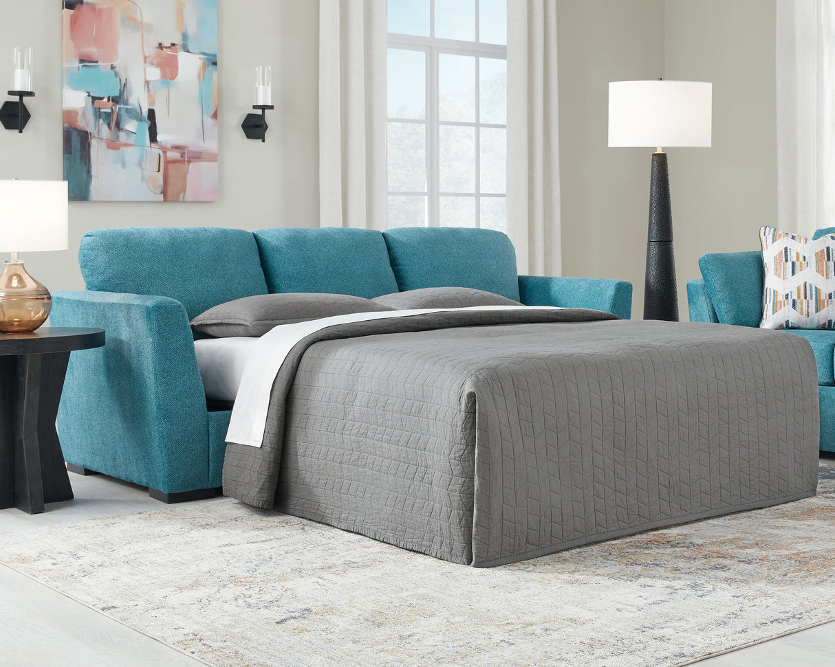 Keerwick Teal Queen Sofa Sleeper - 6750739 - Luna Furniture