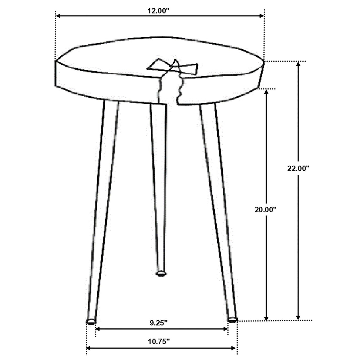 Keith Round Wood Top Side Table Natural and Black - 936181 - Luna Furniture