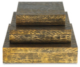 Keldy Antique Brass Finish Box, Set of 3 - A2000490 - Luna Furniture