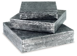 Keldy Antique Pewter Finish Box, Set of 3 - A2000491 - Luna Furniture