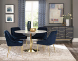 Kella Natural Marble/Gold Round Dining Table from Coaster - Luna Furniture