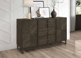 Kelly 3-drawer Storage Dining Sideboard Server Dark Grey from Coaster - Luna Furniture