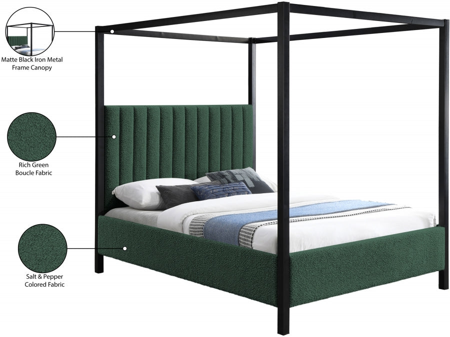 Kelly King Bed (3 Boxes) Green from Meridian - Luna Furniture