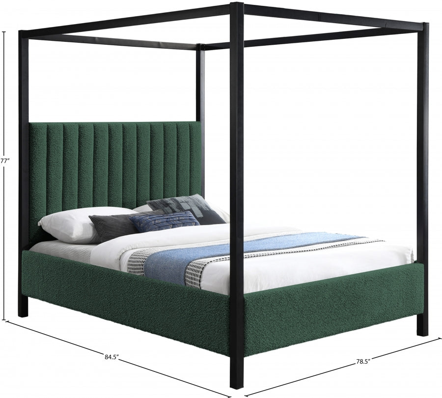 Kelly King Bed (3 Boxes) Green from Meridian - Luna Furniture