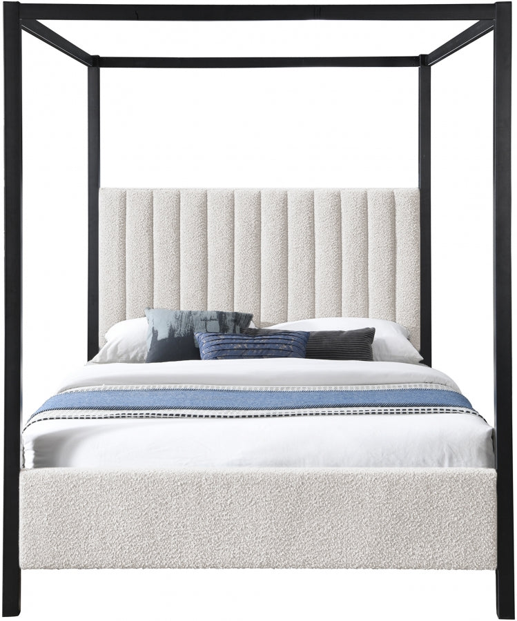 Kelly Queen Bed (3 Boxes) Cream from Meridian - Luna Furniture