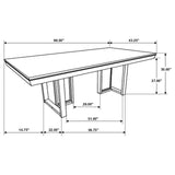 Kelly Rectangular Dining Table Dark Grey - 107961 - Luna Furniture