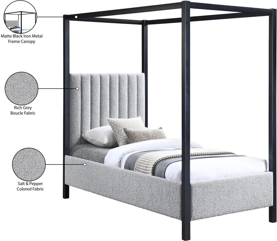 Kelly Twin Bed (3 Boxes) Grey from Meridian - Luna Furniture