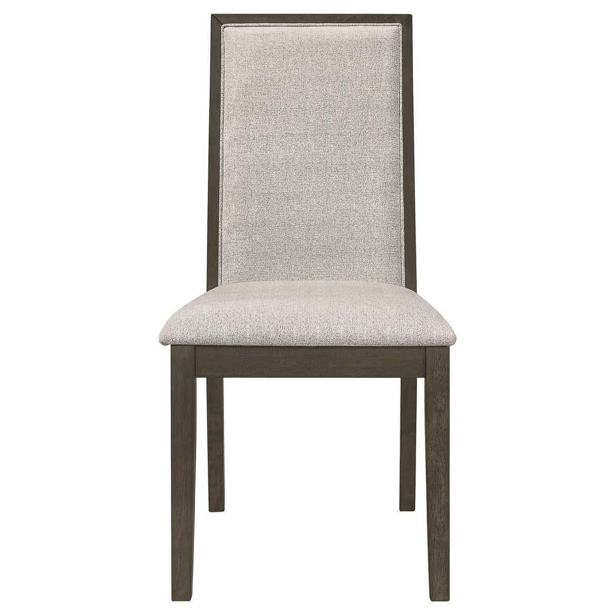 Kelly Upholstered Solid Back Dining Side Chair Beige and Dark Grey (Set of 2) - 107962 - Luna Furniture