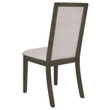 Kelly Upholstered Solid Back Dining Side Chair Beige and Dark Grey (Set of 2) - 107962 - Luna Furniture