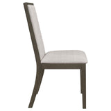 Kelly Upholstered Solid Back Dining Side Chair Beige and Dark Grey (Set of 2) - 107962 - Luna Furniture