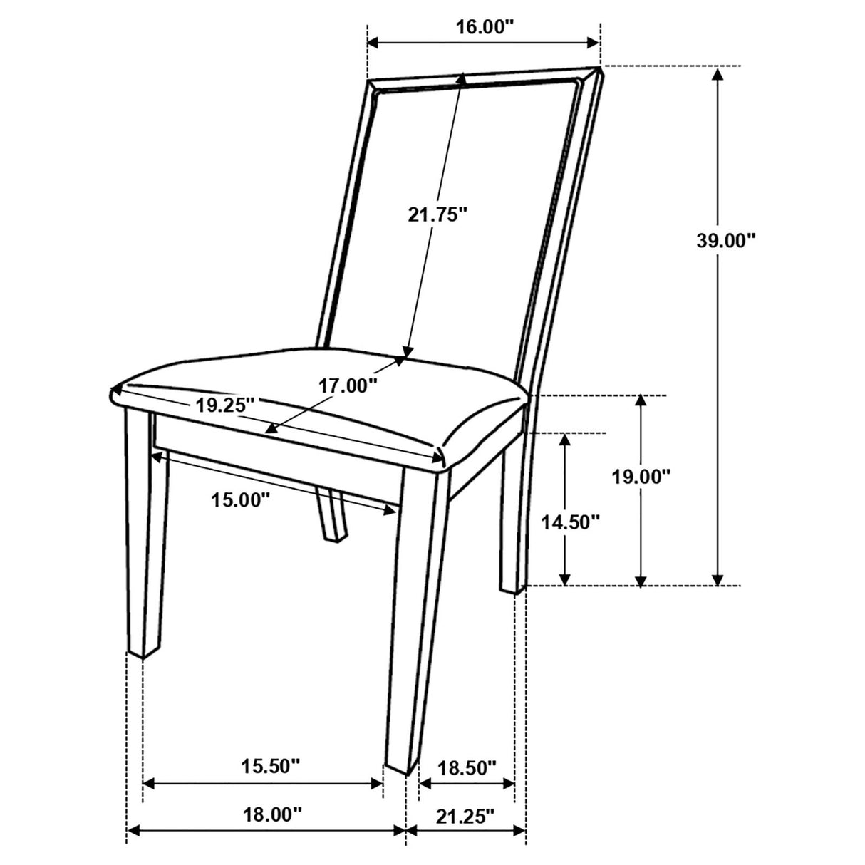 Kelly Upholstered Solid Back Dining Side Chair Beige and Dark Grey (Set of 2) - 107962 - Luna Furniture