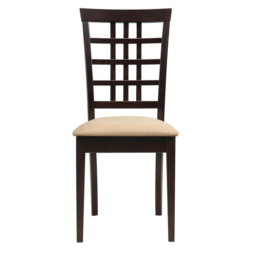 Kelso Cappuccino Lattice Back Dining Chairs, Set of 2 from Coaster - Luna Furniture