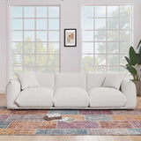 Kely Mid-Century Modern 100'' Boucle Upholstered Sofa Cream - AFC01958 - Luna Furniture