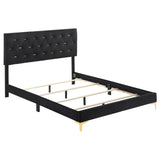 Kendall Black/Gold 4-Piece Tufted Panel California King Bedroom Set from Coaster - Luna Furniture