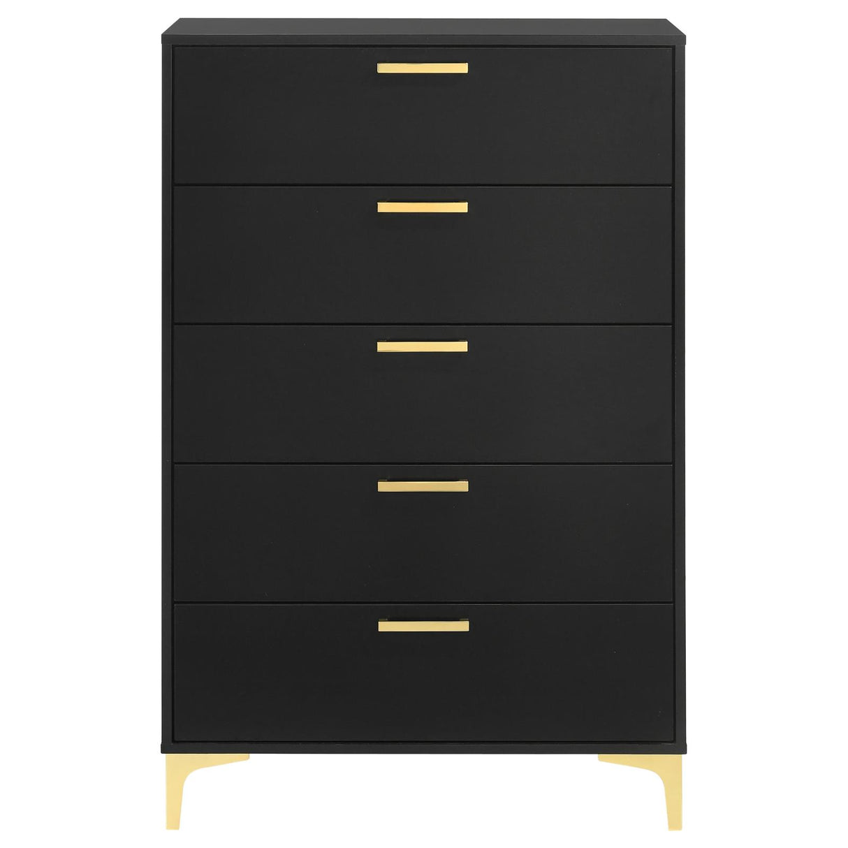 Kendall 5-Drawer Chest Black and Gold - 224455 - Luna Furniture