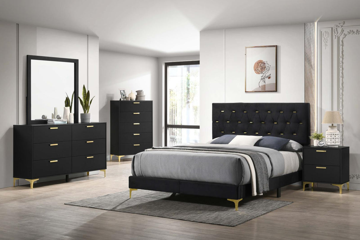 Kendall 5-Drawer Chest Black and Gold - 224455 - Luna Furniture