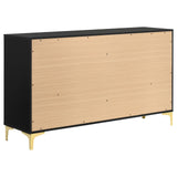 Kendall Black/Gold 6-Drawer Dresser from Coaster - Luna Furniture