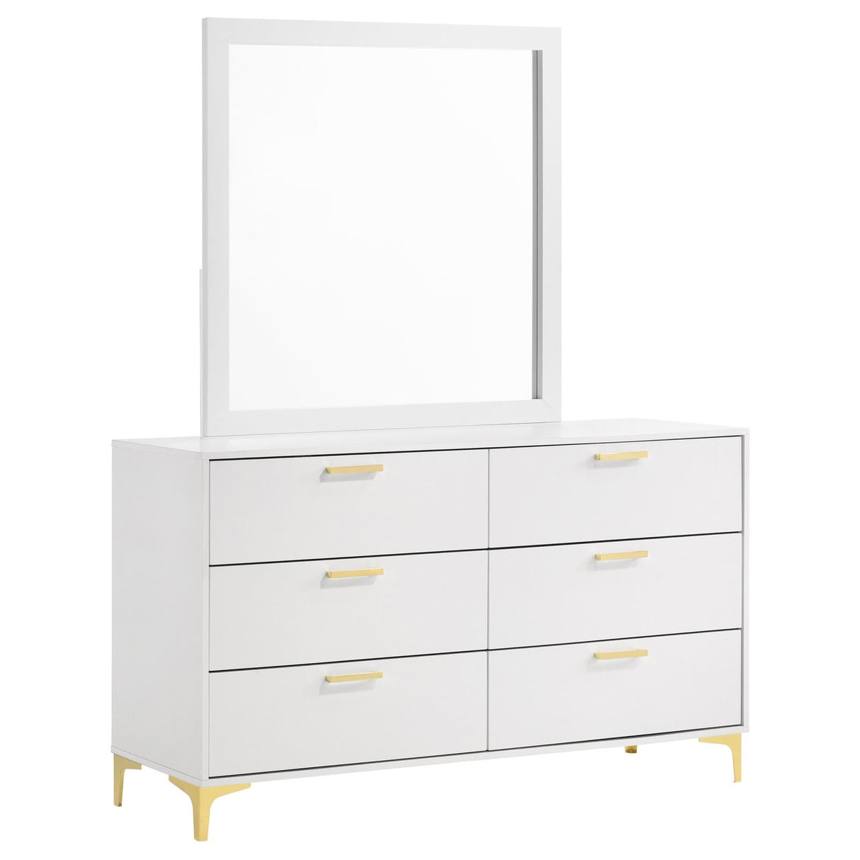 Kendall 6-drawer Dresser with Mirror White from Coaster - Luna Furniture