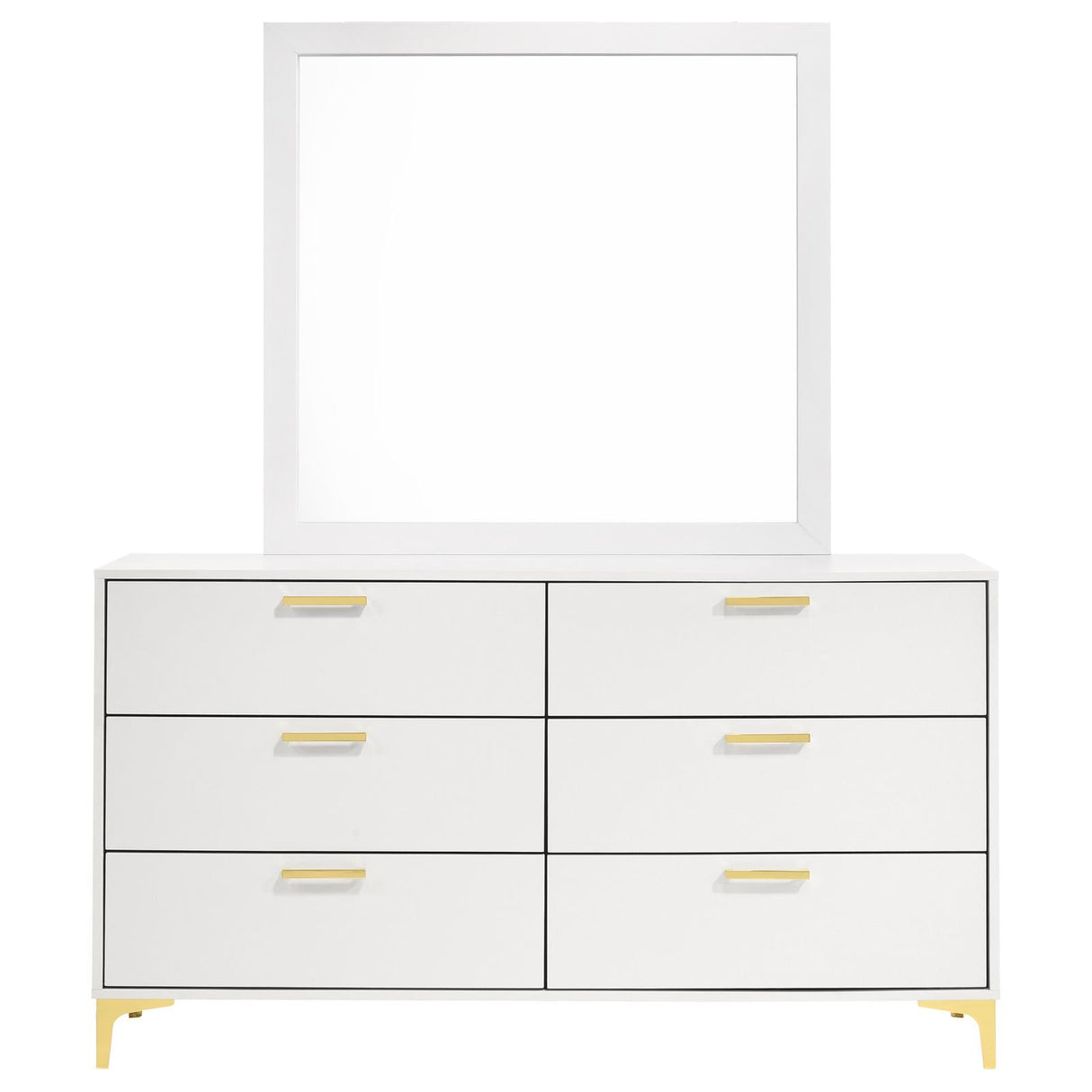 Kendall 6-drawer Dresser with Mirror White from Coaster - Luna Furniture