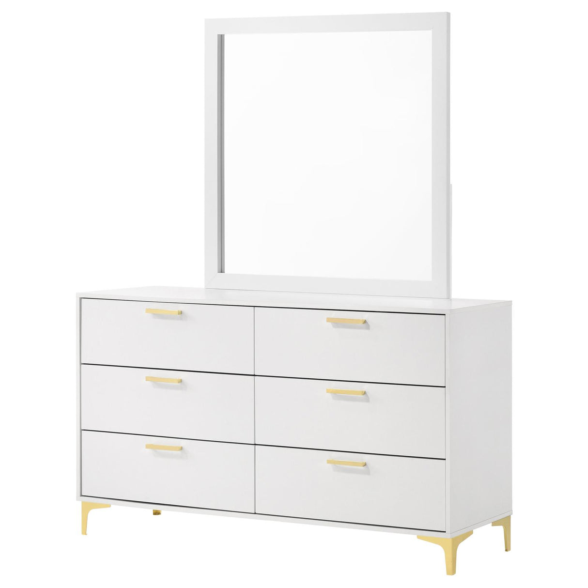 Kendall 6-drawer Dresser with Mirror White from Coaster - Luna Furniture